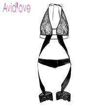 Load image into Gallery viewer, Avidlove Sexy lingeire Bodysuit Women Halter Lace Sleepwear See Through Sexy Underwear One Piece Garter Lingerie Set Nightwear - Allen Amore 
